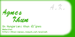 agnes khun business card